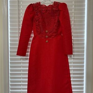 Red Long Sleeve Ao Dai